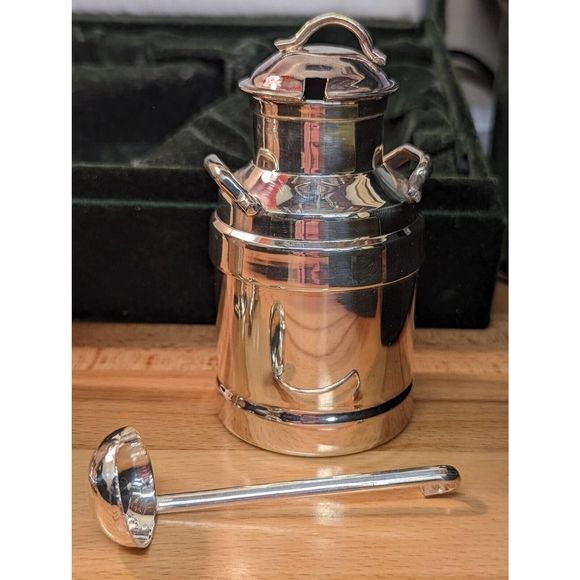 Vintage 7 pc Neiman Marcus Silver-Plated Serving Set in Green Velvet Box - Picture 13 of 16